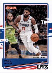 2020-21 Donruss Press Proof Purple #55 Paul George /199 - NM-MT