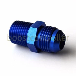 -10 AN Male Flare x 1/2 NPT Male Straight Fitting, anodized blue finish, new - Picture 1 of 5