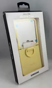 Samsung Silicone Case Galaxy Z Flip6 Light Yellow Ring Grip Design - Picture 1 of 4