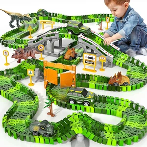 144 Piece Dinosaur Toys Car Race Tracks Sets for Kids 3 4 5 6 7 8 Years Old - Fl - Picture 1 of 9