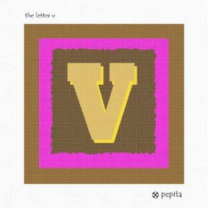 The Letter V Needlepoint Kit or Canvas - Picture 1 of 3