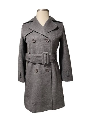 LANIFICIO CONFEZIONI Womens  Baby Alpaca GRAY BELTED COAT SIZE M EUC - Image 1 of 4