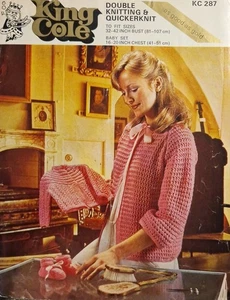 Vintage Knitting Patterns - King Cole#KC287 - Bed Jacket, Matinee Coat & Bootees - Picture 1 of 4
