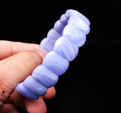 Brazalete Brazalete Hecho a Mano 15.4*5.6*10mm Piedra Azul-Vena Natural Cristal Piedras Preciosas Foto 1 de 4