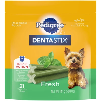 Pedigree Dentastix Dental Care Treats Toy & Small Breed Fresh Flavor, 5.08 Oz. - Image 1 of 4