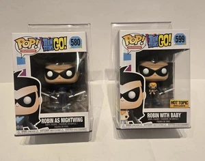 Funko POP! Lote 2 Figuras Vinilo Teen Titans Go Robin Nightwing 580 con Bebé 599 - Imagen 1 de 9
