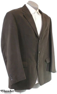 Fumagalli Men's Brown Suede Polyester 3 Button Blazer Jacket 48R - Picture 1 of 7