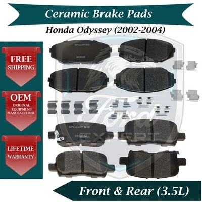 Kit de pastillas de freno delanteras y traseras premium OE para Honda Odyssey 2002-2004 Foto 1 de 4