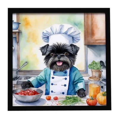 Affenpinscher The Chef Framed Metal Print DAC6179MFP88 - Image 1 of 4
