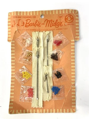 Vintage Barbie and Midge Mattel Teen-Age Fashions (1963) Cremalleras Botones Foto 1 de 2
