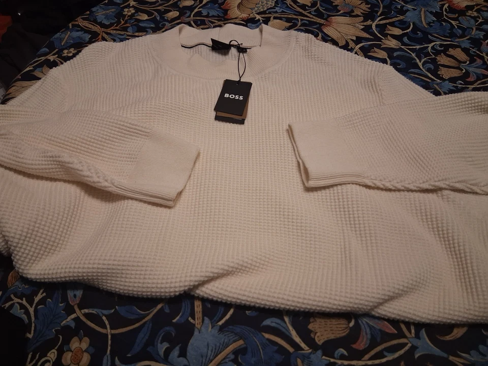 nuevas ETIQUETAS EN SUÉTER DE ALGODÓN DE LANA HUGO BOSS GRADO SUPERIOR HECHO EN EUROPA 3XL AJUSTE REGULAR Foto 1 de 3