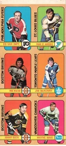1972-73 OPC O-Pee-Chee hockey 6 card uncut sheet panel Johnny Bucyk +++ RARE !!! - Picture 1 of 2