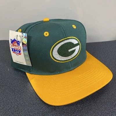 De colección Green Bay Packers Gorra Gorra Snapback Verde Amarillo GAMEDAY Fútbol Hombres Años 90 Foto 1 de 4