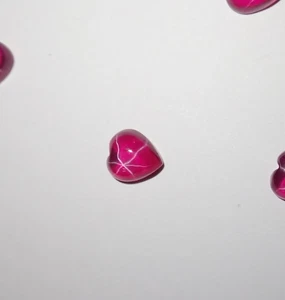 Transparent Star Ruby Heart 6x6 mm Cabochon Created 6 Rayed Stone 1 piece Lot - Picture 1 of 12