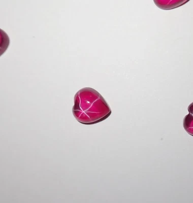 Transparent Star Ruby Heart 6x6 mm Cabochon Created 6 Rayed Stone 1 piece Lot - Image 1 of 4