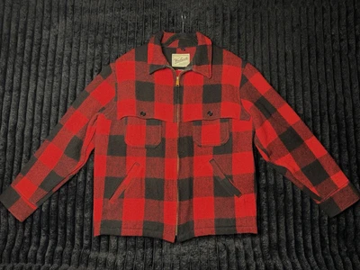 Casaco de lã Woolrich anos 70 xadrez bolsos laterais impecável feito nos EUA grande - Imagem 1 de 4