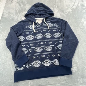 Sudadera con Capucha American Eagle Outfitters Para Hombres Y2K Talla L Estampado Suroeste Pullover Azul - Imagen 1 de 16