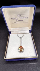 Vintage The Morgan Fairchild Collection Diamonique Morganit Halskette, 15 Zoll - Bild 1 von 9