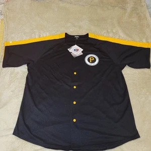Pittsburgh Pirates Stitches Jersey Mens Sz 2X Black Button Down Short Sleeve NWT - Picture 1 of 13