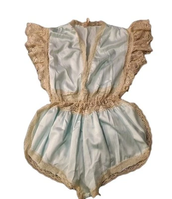 Mameluco de peluche vintage Lily Of France lencería satinada azul TALLA pequeña años 70 80  Foto 1 de 4