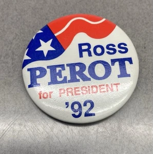 1992 ROSS PEROT 2.25" campaign pin pinback button political bush president - Picture 1 of 3