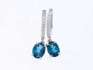 Pendientes Top Price 2,88 ct. Diamantes Topacio Oro 750 Valor: 3.600,- EUR Nuevo Deta - Imagen 1 de 7