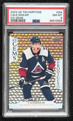 2023 Upper Deck Tim Hortons Collector's Series Ice Gems Cale Makar #IG-4 PSA 8 - Image 1 of 2
