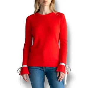 Maglione Tabula Rasa taglia S rosso 100% lana merino coquette - Foto 1 di 5