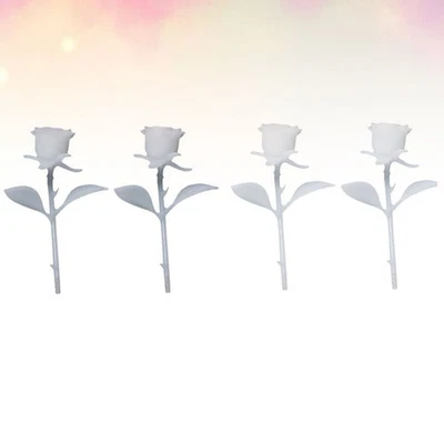  4 Pcs Simulated Rose Mini Artificial Flowers Ornament Decoration - Image 1 of 4