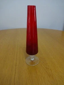 Vintage Ruby Red Glass Bud Vase - Picture 1 of 2