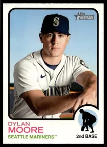 2022 Topps Heritage 251 Dylan Moore Seattle Mariners Baseball Card - Picture 1 of 2