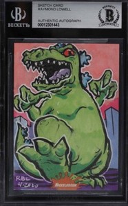 Nickelodeon Reptar Rugrats Godzilla Original Art Sketch Card 1/1 BAS