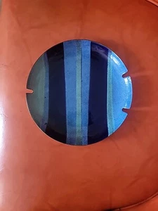 Mid Century Modern Round Enamel Ash Tray 9.25" - Picture 1 of 4