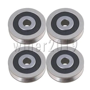 Rodamiento en forma de V polea rueda correderas puerta acero rodillo rueda paquete de 4 - Imagen 1 de 6