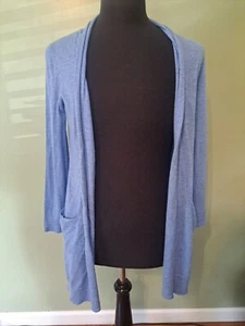 Belford kleine Kaschmir hellblau Langarm Strickjacke/Pullover offen mit Taschen - Bild 1 von 7