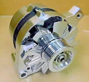 RPC R3899 Ford Chrome Alternator, 100amp, 12V, 6-Groove Serp Pulley, w/Int Reg, - Picture 1 of 3