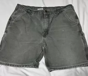 Vintage Carhartt Shorts Mens 36 Carpenter Moss Green Duck Canvas Jean - Picture 1 of 7
