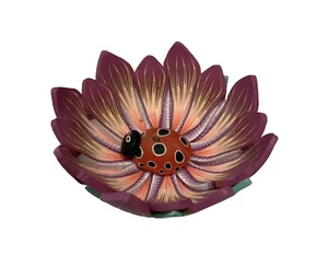 Handcrafted Stick Incense Holder Clay Polymer Flower S. Africa Ladybug - Picture 1 of 8