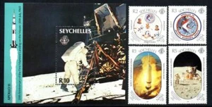 SEYCHELLS MNH 1989 SG746-50 20° anniversario del primo sbarco sulla Luna con equipaggio - Foto 1 di 1