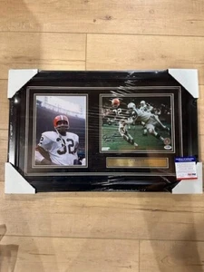 Jim Brown signed HOF71 autographed Cleveland Browns 8x10 Photo collage frame PSA - Picture 1 of 6