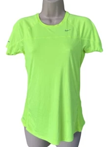 NIKE Dri Fit Fluro yellow short sleeve gym running fitness t-shirt top size S 10 - Picture 1 of 3