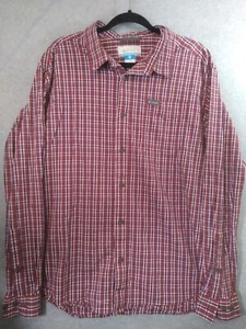 Columbia Shirt Men XL Button Long Sleeve Red Plaid - Picture 1 of 13