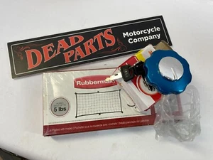 Honda Yamaha universal locking gas fuel cap w/ cargo net - Picture 1 of 4