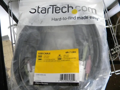 Startech usb dvi kvm cable-audio/microphone USBDVI4N1A6 6ft 2x3.5 minjack 4 in 1 - Image 1 of 4