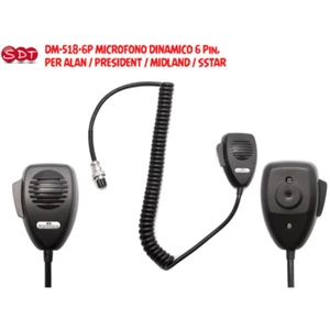 DM-518-6P MICROFONO DINAMICO 6 Pin, PER ALAN / PRESIDENT / MIDLAND / SSTAR - Zdjęcie 1 z 6