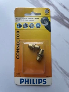 Philips CoaxIal Cable Feed-thru Connector Gold 2Pk Sealed PH61025 - Picture 1 of 2