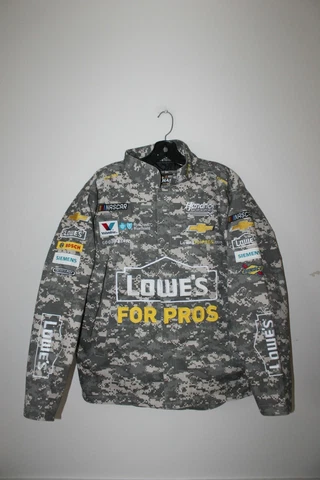 New Jimmie Johnson #48 Lowe's camouflage NASCAR twill cotton jacket men's L Cover