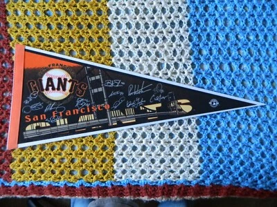 San Francisco Giants Signed Pennant Sergio Romo Brian Wilson - Image 1 of 4