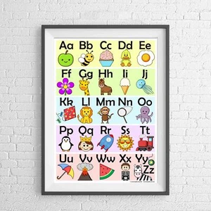 ALPHABET ABC LEARN YOUR LETTERS EDUCATIONAL POSTER PICTURE PRINT Sizes A5 to A0 - Picture 1 of 14