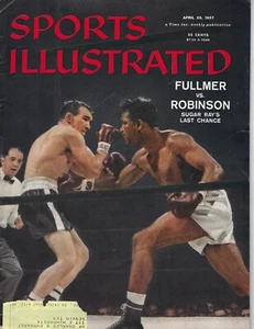 1957 4/29 Sports Illustrated rivista boxe Sugar Ray Robinson v Fullmer BUONO - Foto 1 di 1